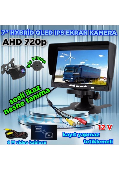 7 İnç Qled Ekran Ve Nesne Tanıma Sesli İkaz Buzzer 170'' Kamera