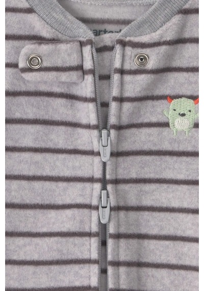 Carter's Erkek Bebek Polar Fermuarlı Patikli Tulum Gri 1w112310
