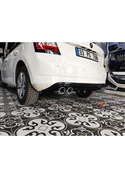 Skoda Fabia Arka Tampon Eki Difüzör 2015-2020 Arası Egzoz Görünüm