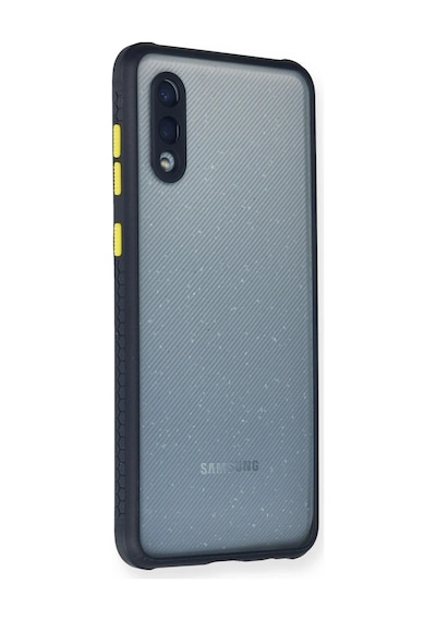 Samsung Uyumlu  Galaxy A02 Kılıf Miami Şeffaf Silikon - Lacivert 0.2M-Çok Renkli