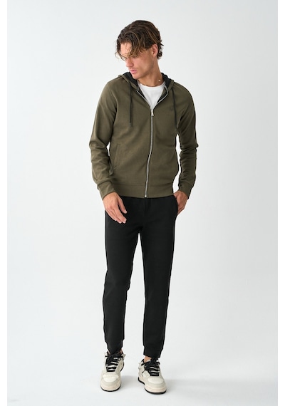 Dechers Tech Fleece Double Face Kapüşonlu Erkek Eşofman Takım E213-14 Haki
