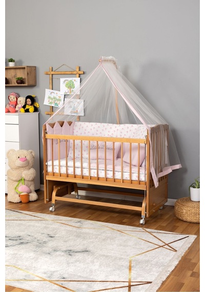 Ahşap Beşik Anne Yanı Beşik Doğal Vernikli 60x120 Pembe Prenses Uyku Seti Yatak Tekerlekli Ahşap Ahşap Beşik Anne Yanı Beşik Doğal Vernikli 60x120 Pembe Prenses Uyku Seti Yatak Tekerlekli Ahşap