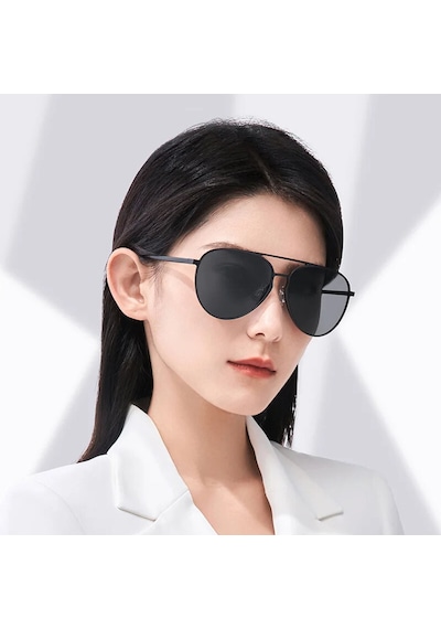 Xiaomi Mijia Luke Polarize Aviator Güneş Gözlüğü Uv400 Alüminyum-magnezyum Çerçeve Unisex 7 Katlı Özel Tac Lens Hafif 23gram Siyah