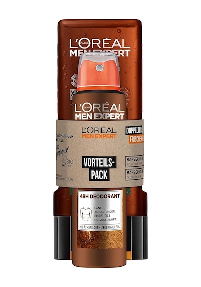 L'oréal Men Expert Erkekler İçin Xxl Duş Jeli Ve Deodorant Spreyi İçeren, Sedir Ağacı Esansiyel Yağı İçerikli, Erkek Hediye Seti, Berber Kulübü Seti, 1 X 400 Ml, 1 X 150 Ml Diğer
