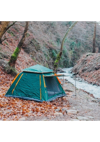 Kuara Tam Otomatik 4-5 Kişilik Su Geçirmez Pop-up Kamp Çadırı Yeşil