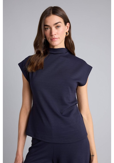 Defacto Slim Fit Dar Kesim Yarım Balıkçı Yaka Pike Kolsuz Bluz F7760ax25aunv135 Lacivert