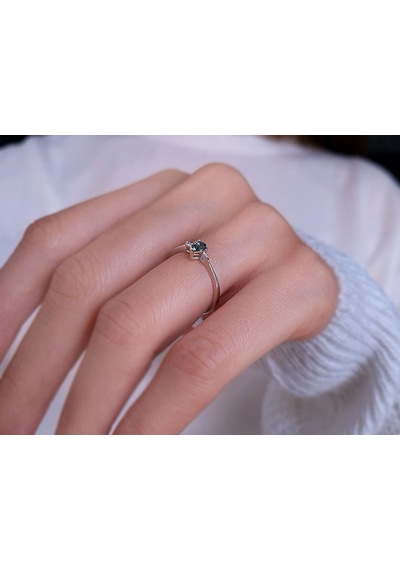 Sirius Baget Pırlanta Ve Yeşil Safir Taşlı Yüzük 0846R0004