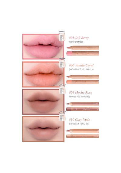 Kremsi Formüle Sahip Dudak Kalemi Ve Kalemtıraş Seti Clıo Velvet Lip Pencil Set 14 Hazelnut Taupe