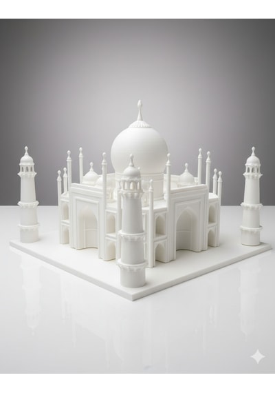 Mimari Harikası: 3d Baskı Taj Mahal Maketi - Dekoratif Heykel - 20 Cm