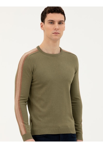 Pierre Cardin Erkek Haki Triko Kazak 50281821-vr027 Haki