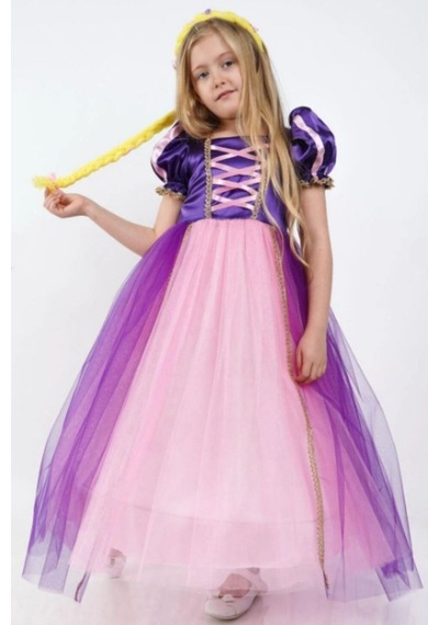 Cantoy Rapunzel Prenses Kız Çocuk Elbise Mor