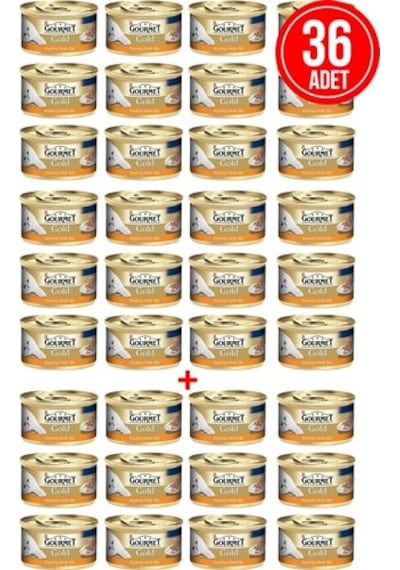 Purina Gourmet Gold Kıyılmış Hindili Konserve Yetişkin Kedi Maması 36 x 85 G