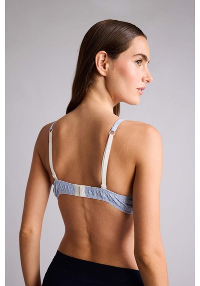 Defacto Poplin Kaplı Push Up Balenli Bra H3799ax26spbe550 Mavi-be550