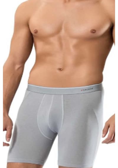 Erdem Erkek Gri Pamuk Elastan Uzun Boxer 3'lü Paket KARIŞIK RENK