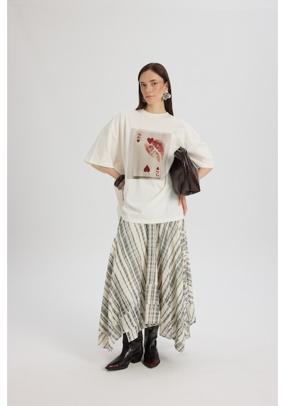 Mai Studios Co. Two Of Hearts Oversize Beyaz T-shirt BEYAZ
