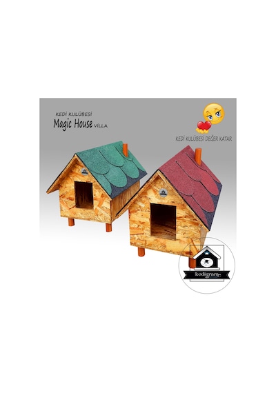 Kedigram Kedi Kulübesi Büyük Kedi Evi Magic House Villa Redroof