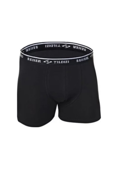 Seher Yıldızı Elastan Boxer Ser0060 6'lı Paket Siyah