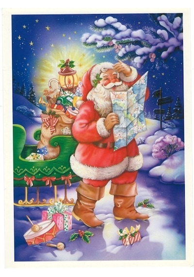 Kartpostal 5 Li Yılbaşı Noel Baba