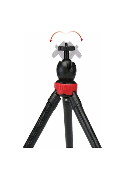 Ayrex Teknosepetim Esnek Flexible Tripod Kamera Profesyonel Telefon Tutucu 360 Derece Tripot, Siyah Diğer
