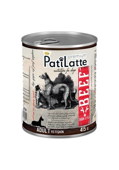 Pati Latte Sığır Etli Konserve Yetişkin Köpek Maması 24 x 415 G