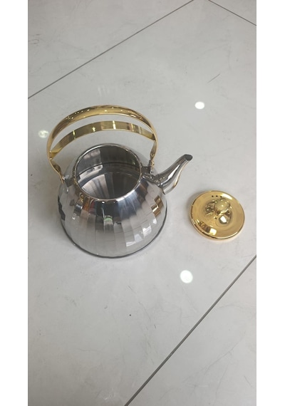 2 Litre Ve 3 Litre Gümüş Renkli Çaydanlık Takımı Paslanmaz Çelik Çaydanlık İthal Demlik Çaydanlık