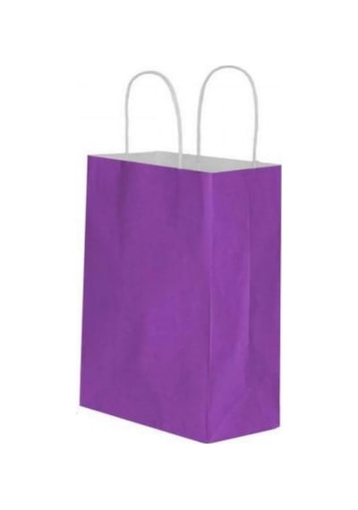 Lila Kraft Çanta Orta Boy 25x12x31 Cm 25 Adet