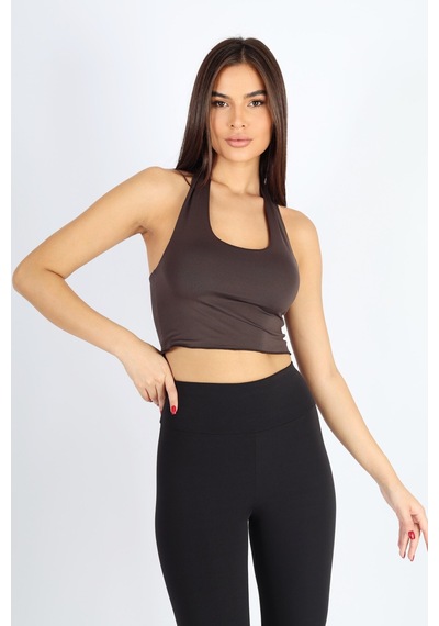 Soft&Basic Boyundan Bağlamalı Bordo Bluz Antrasit