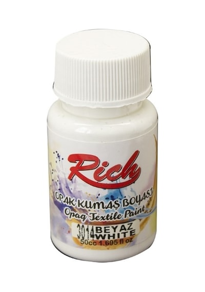 Rich 50 Cc Beyaz Akrilik Kumaş Boyası 3014
