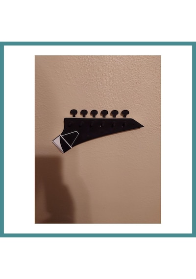 Trendexa 3d Baskı Gitar Başlığı Formlu Anahtar Askısı Duvar Anahtarlığı Müzik Temalı Dekoratif Mac Standart