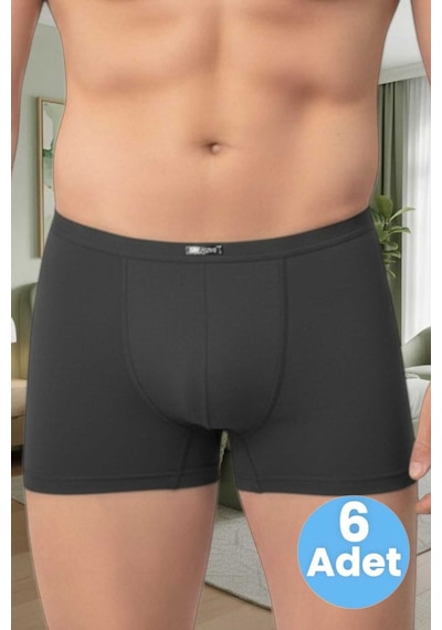 Uniquetrenders Erkek Pamuklu 6'lı Modal Boxer Antrasit