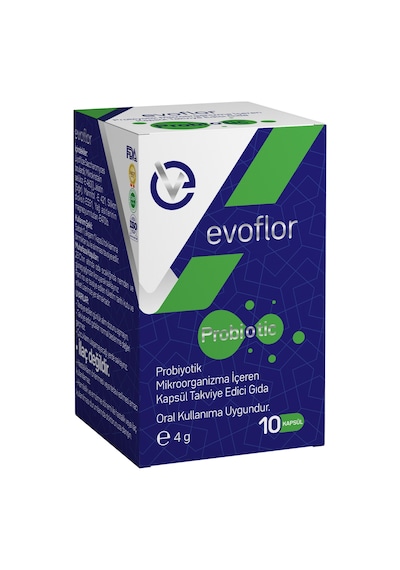 Evo Pharma Evoflor Probiotik Mikroorganizma İçeren Kapsül Takviye Edici Gıda 10 Kapsül