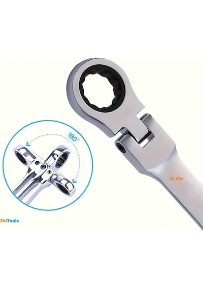 Zhltools Hareketli Mafsallı Cırcır Anahtar 14 Mm Chrome Vanadium