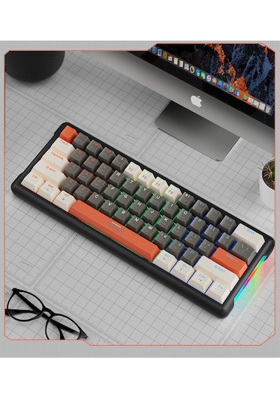 K610 Kablolu Kırmızı Switch Mekanik Oyuncu Klavyesi-61 Tuş Rgb-hot Swap