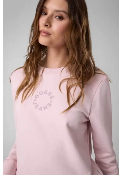 Guess Logo Baskılı Pembe Kadın Sweatshirt W6yq19k4778-a62h