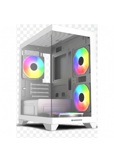 Gamebooster Gb-m6001w 600w 4 12cm Raınbow Fanlı Usb 3.0 Seavıew Mıd-t M-atx Gamıng Beyaz Kasa