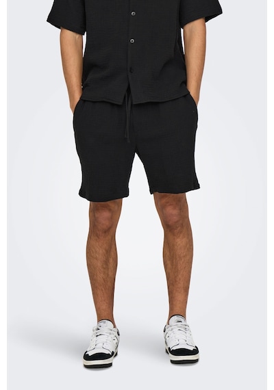 Only & Sons Only&sons Onstel-pas 0158 Shorts Siyah Erkek Şort Siyah