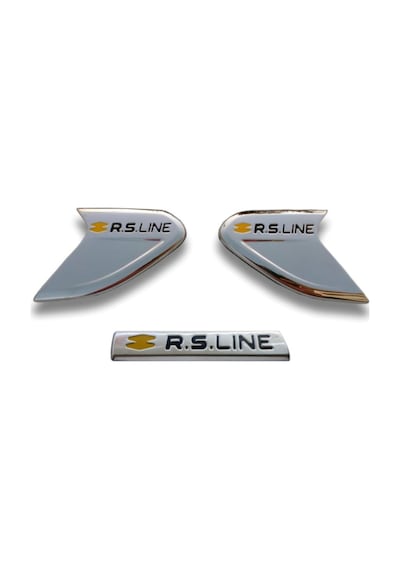 Renault Clio 5 Rs-line Krom Çamurluk Çıtası + Bagaj Kapağı Logosu Set 3 Parça Abs 2019 Ve Sonrası
