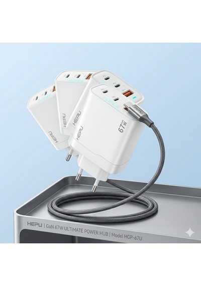 Hepu Hp-c32 67w Usb-c Gan Güç Adaptörü Type-c Kablo Dahildir