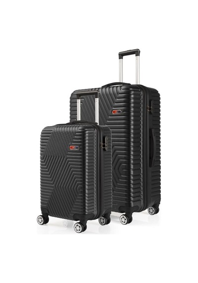G&d Polo Suitcase Abs Kabin Ve Büyük Boy Siyah 2'li Valiz Seti 600.01-set-bk Siyah