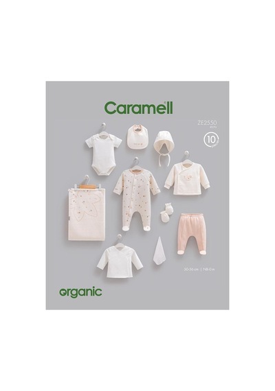 Caramell %100 Organic Pamuk Tiny Organic 10'lu Hastane Çıkışı Set Ekru Crml.ze2550.ekr