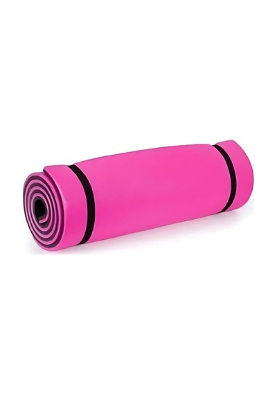 Pilates Spor Matı, Pembe Siyah, Pvc Destekli Eva, Kaymaz Çift Taraflı, 180x60 Cm, 11 Mm Kalınlık Genel