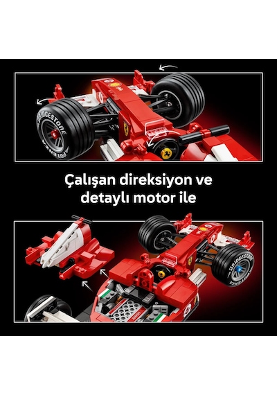 LEGO® Icons Ferrari F2004 ve Michael Schumacher 11375 - Yetişkinler için Sergileme Standı İçeren Model Yapım Seti (735 Parça)