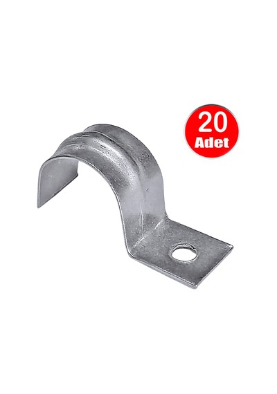 No:2 Tekli Sac Kablo Kroşe 14mm Demir Köprü Metal Boru Tutma Bağlama Kelepçesi -20adet