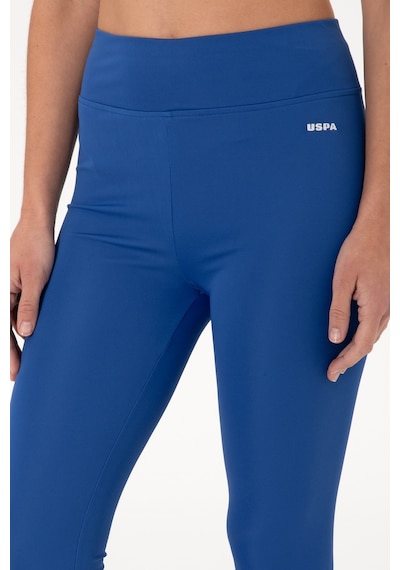 U.S. Polo Assn. Kadın Saks Mavisi Yüksek Bel Spor Tayt 50312978-VR045