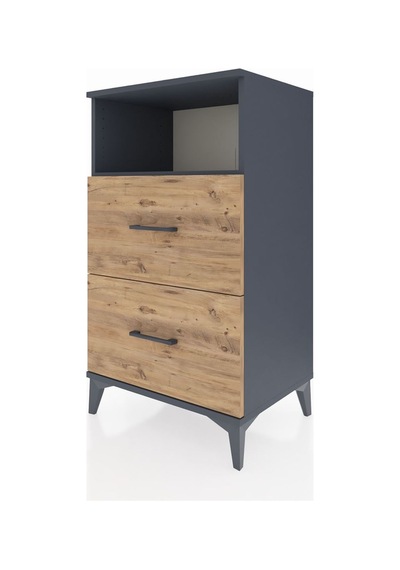 Hyperion Komodin Tek Raflı 2 Çekmeceli 60x44x106 Antrasit-çam Antrasit