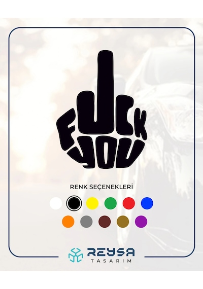 F Ck You Sticker 17x17 Cm Siyah