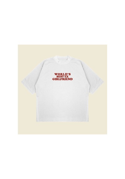 Tarzsokak World's Best Ex Girlfriend Boxy Fit Oversize Unisex Tshirt Baskılı Tişört Beyaz