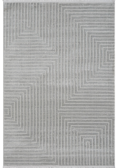 Mariesse Home Zen Koleksiyonu Bambu Dokulu Modern Sık Dokuma Halı - Salon Oturma Odası Halısı 0597a Gri