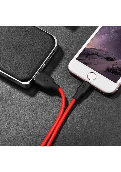 Hoco X21 Plus Usb To iPhone Uyumlu Lightning Silikon Hızlı Şarj Ve Data Kablosu- 5775