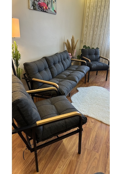 Modern Style Home Modern Avcılar Balkon, Bahçe, Cafe - Metal Kanepe Koltuk Takımı - 3+1+1 Antrasit Modernk034 Antrasit Modern Style Home Modern Avcılar Balkon, Bahçe, Cafe - Metal Kanepe Koltuk Takımı - 3+1+1 Antrasit Modernk034 Antrasit